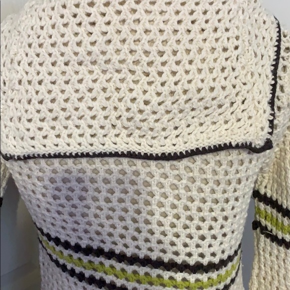 Banana Republic Ivory Cream Long Sleeve Stripe Cardigan Sweater Top - Picture 5 of 9